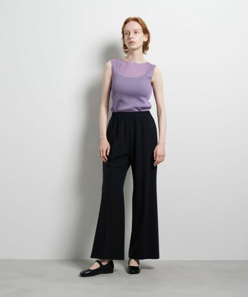 LANVIN en Bleu / ランバン オン ブルー その他パンツ | ストレッチツイルフレアゴムパンツ | 詳細1