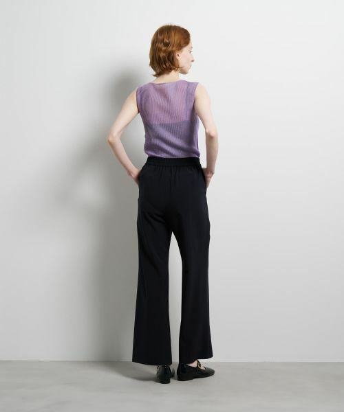 LANVIN en Bleu / ランバン オン ブルー その他パンツ | ストレッチツイルフレアゴムパンツ | 詳細3