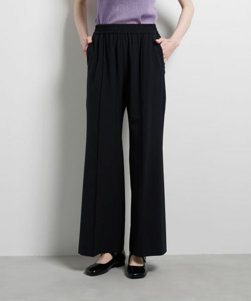 LANVIN en Bleu / ランバン オン ブルー その他パンツ | ストレッチツイルフレアゴムパンツ | 詳細4