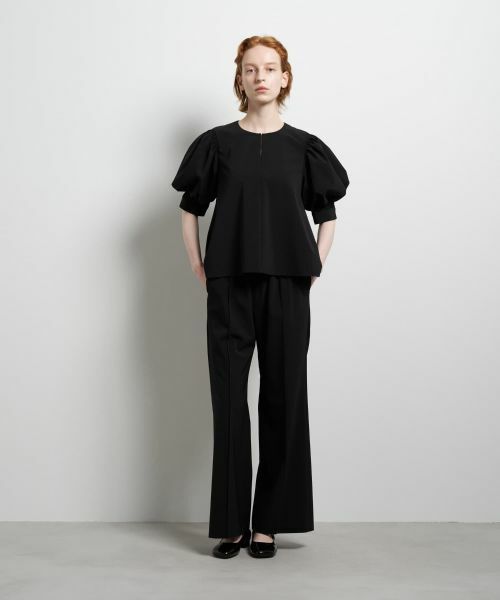 LANVIN en Bleu / ランバン オン ブルー その他パンツ | ストレッチツイルフレアゴムパンツ | 詳細9