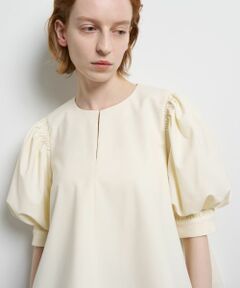 LANVIN en Bleu / ランバン オン ブルー シャツ・ブラウス | ポリエステルツイルギャザースリー ブブラウス