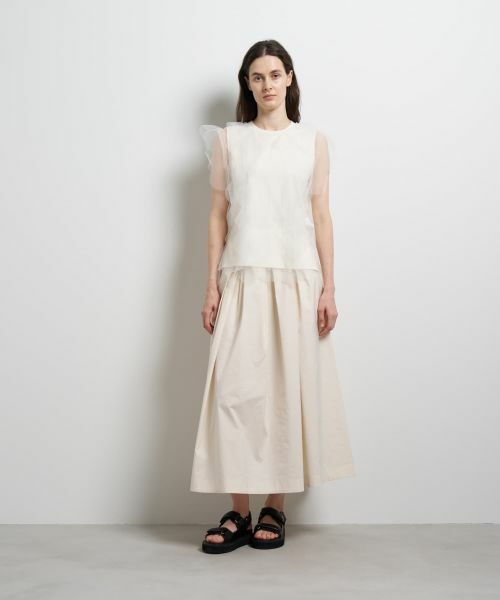 LANVIN en Bleu / ランバン オン ブルー Tシャツ | チュールレイヤードノースリーブカットソー | 詳細1