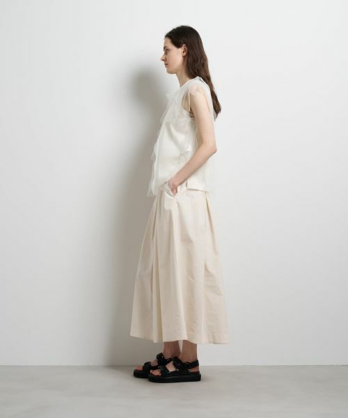 LANVIN en Bleu / ランバン オン ブルー Tシャツ | チュールレイヤードノースリーブカットソー | 詳細2