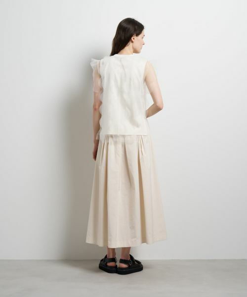 LANVIN en Bleu / ランバン オン ブルー Tシャツ | チュールレイヤードノースリーブカットソー | 詳細3