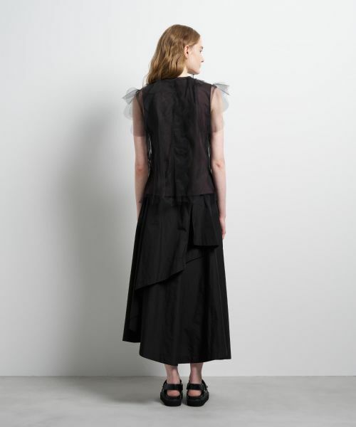 LANVIN en Bleu / ランバン オン ブルー Tシャツ | チュールレイヤードノースリーブカットソー | 詳細8