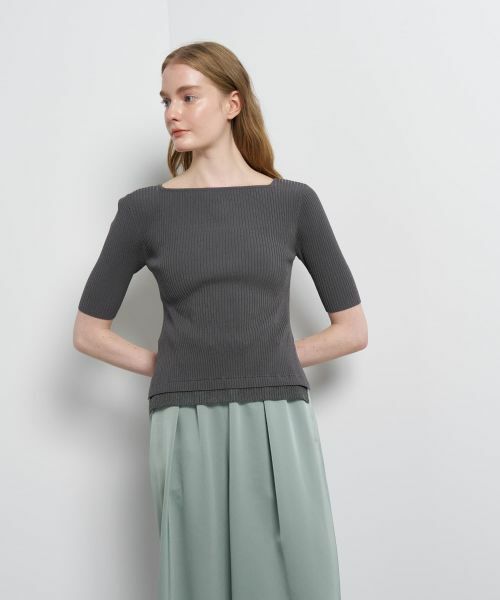 LANVIN en Bleu / ランバン オン ブルー ニット・セーター | スクエアネックリブニット | 詳細5