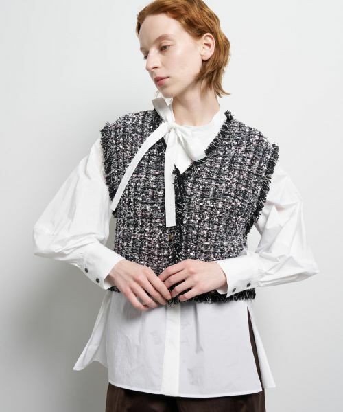 LANVIN en Bleu / ランバン オン ブルー ニット・セーター | ニットツイードベスト | 詳細11