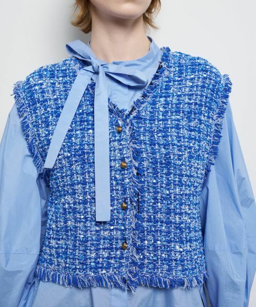LANVIN en Bleu / ランバン オン ブルー ニット・セーター | ニットツイードベスト | 詳細7