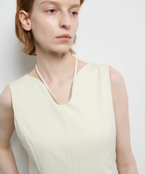 LANVIN en Bleu / ランバン オン ブルー ドレス | 撥水タフタノースリーブワンピース | 詳細6