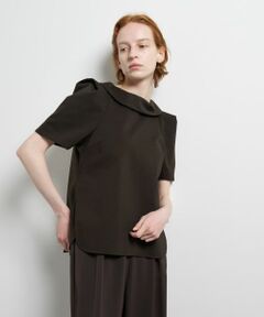 LANVIN en Bleu / ランバン オン ブルー シャツ・ブラウス | コットンコンプレッシャーロールカラーブラウス