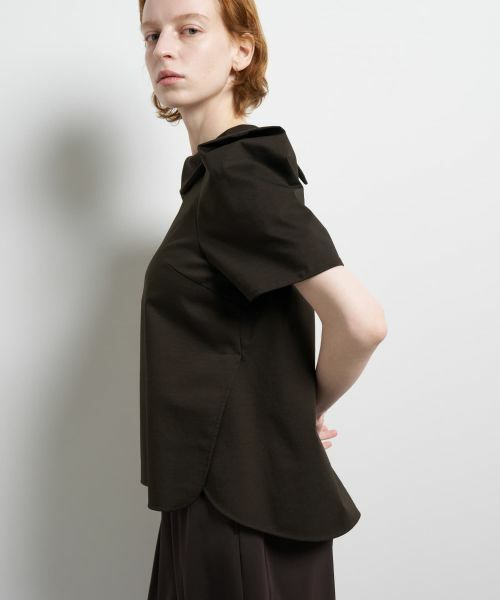 LANVIN en Bleu / ランバン オン ブルー シャツ・ブラウス | コットンコンプレッシャーロールカラーブラウス | 詳細12