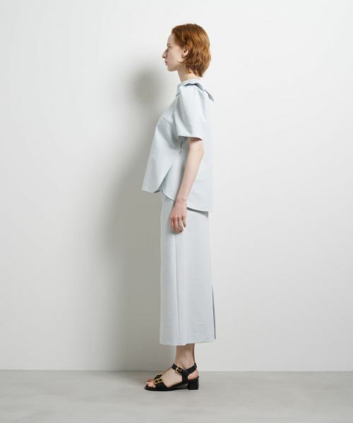 LANVIN en Bleu / ランバン オン ブルー シャツ・ブラウス | コットンコンプレッシャーロールカラーブラウス | 詳細2