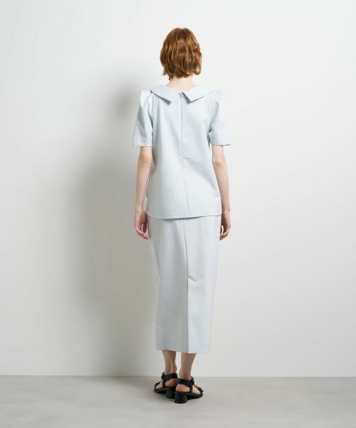 LANVIN en Bleu / ランバン オン ブルー シャツ・ブラウス | コットンコンプレッシャーロールカラーブラウス | 詳細3