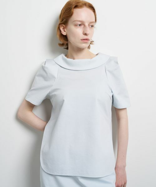 LANVIN en Bleu / ランバン オン ブルー シャツ・ブラウス | コットンコンプレッシャーロールカラーブラウス | 詳細4