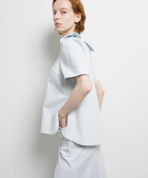 LANVIN en Bleu / ランバン オン ブルー シャツ・ブラウス | コットンコンプレッシャーロールカラーブラウス | 詳細5