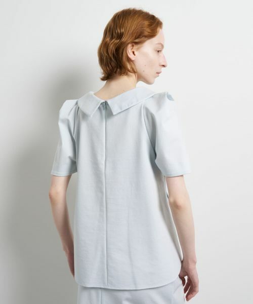 LANVIN en Bleu / ランバン オン ブルー シャツ・ブラウス | コットンコンプレッシャーロールカラーブラウス | 詳細6