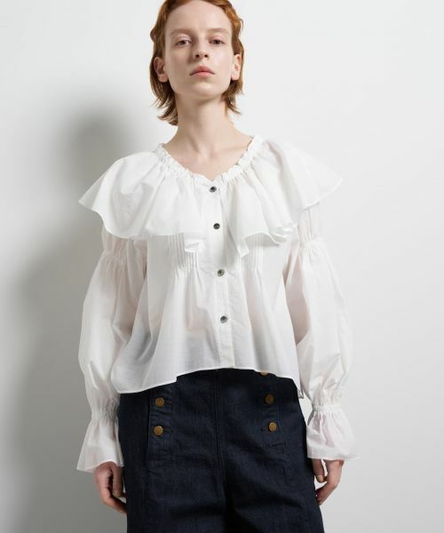 LANVIN en Bleu / ランバン オン ブルー シャツ・ブラウス | ギャザーフリルブラウス | 詳細12