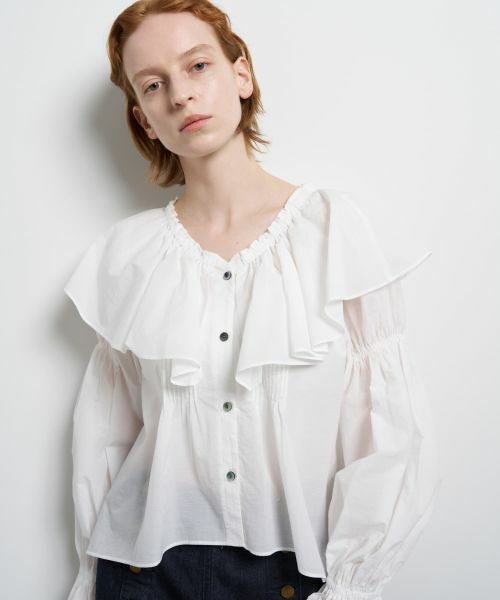 LANVIN en Bleu / ランバン オン ブルー シャツ・ブラウス | ギャザーフリルブラウス | 詳細14