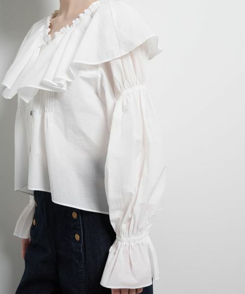 LANVIN en Bleu / ランバン オン ブルー シャツ・ブラウス | ギャザーフリルブラウス | 詳細15