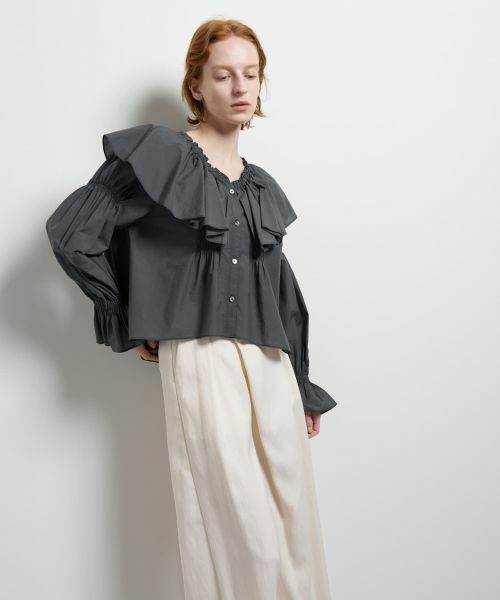 LANVIN en Bleu / ランバン オン ブルー シャツ・ブラウス | ギャザーフリルブラウス | 詳細4