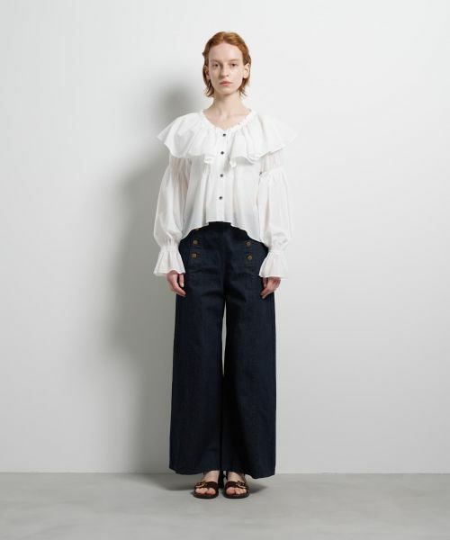 LANVIN en Bleu / ランバン オン ブルー シャツ・ブラウス | ギャザーフリルブラウス | 詳細9