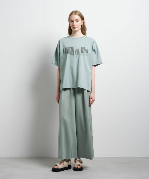 LANVIN en Bleu / ランバン オン ブルー Tシャツ | “Summer paradise”ロゴプリントTシャツ | 詳細1