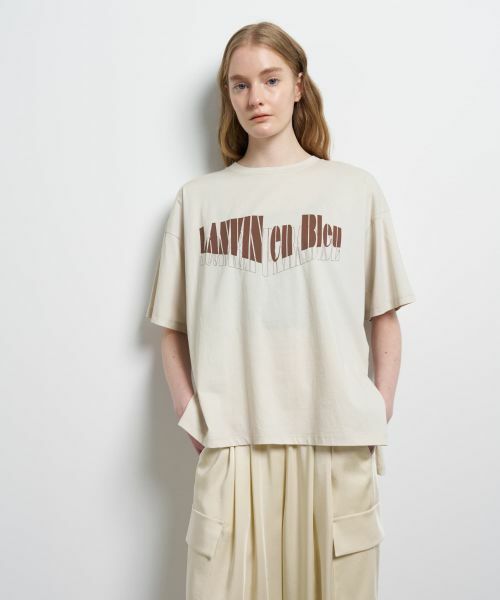 LANVIN en Bleu / ランバン オン ブルー Tシャツ | “Summer paradise”ロゴプリントTシャツ | 詳細14
