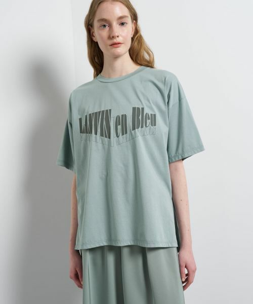 LANVIN en Bleu / ランバン オン ブルー Tシャツ | “Summer paradise”ロゴプリントTシャツ | 詳細5
