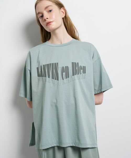 LANVIN en Bleu / ランバン オン ブルー Tシャツ | “Summer paradise”ロゴプリントTシャツ | 詳細8