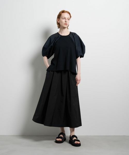 LANVIN en Bleu / ランバン オン ブルー Tシャツ | コクーンスリーブコンビカットソー | 詳細1