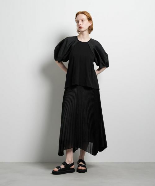 LANVIN en Bleu / ランバン オン ブルー Tシャツ | コクーンスリーブコンビカットソー | 詳細26