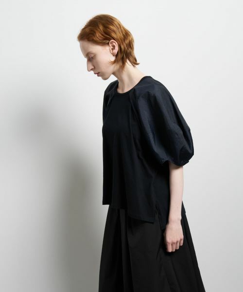 LANVIN en Bleu / ランバン オン ブルー Tシャツ | コクーンスリーブコンビカットソー | 詳細4