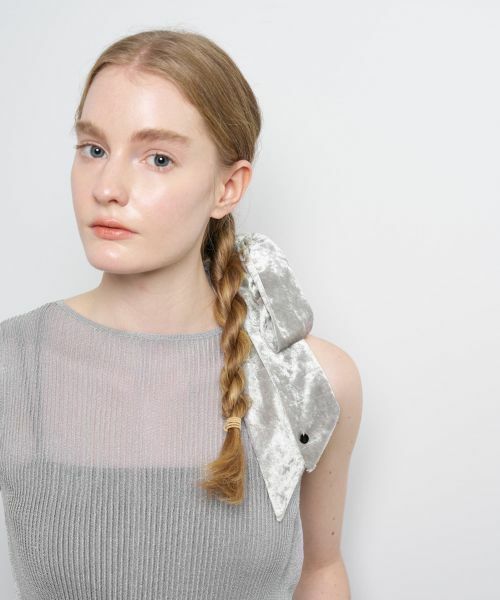 LANVIN en Bleu / ランバン オン ブルー その他小物 | ベロアリボンヘアカフ（シルバー）