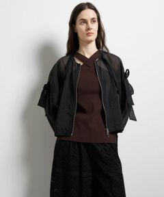 LANVIN en Bleu / ランバン オン ブルー テーラードジャケット | ショルダーリボンシアーブルゾン
