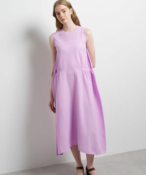 LANVIN en Bleu / ランバン オン ブルー ドレス | ジャガードニットフレアワンピース（ピンク）