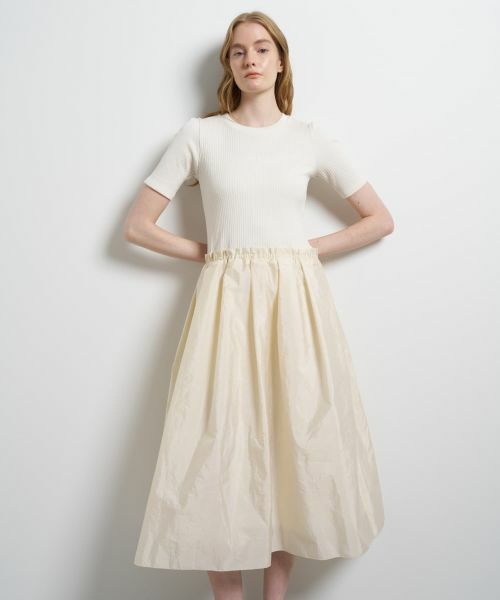 LANVIN en Bleu / ランバン オン ブルー ドレス | タフタコンビカットソーワンピース | 詳細10