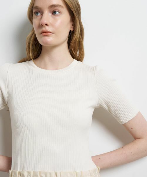 LANVIN en Bleu / ランバン オン ブルー ドレス | タフタコンビカットソーワンピース | 詳細11