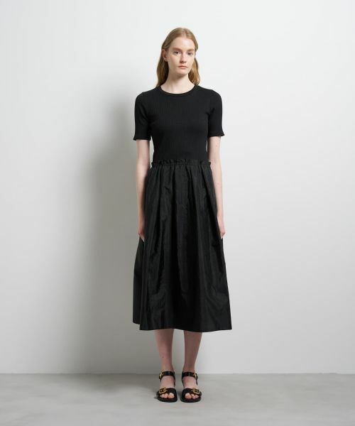 LANVIN en Bleu / ランバン オン ブルー ドレス | タフタコンビカットソーワンピース | 詳細13