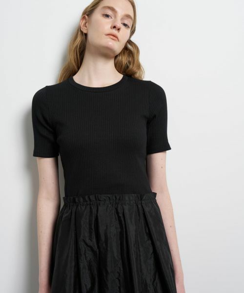 LANVIN en Bleu / ランバン オン ブルー ドレス | タフタコンビカットソーワンピース | 詳細16