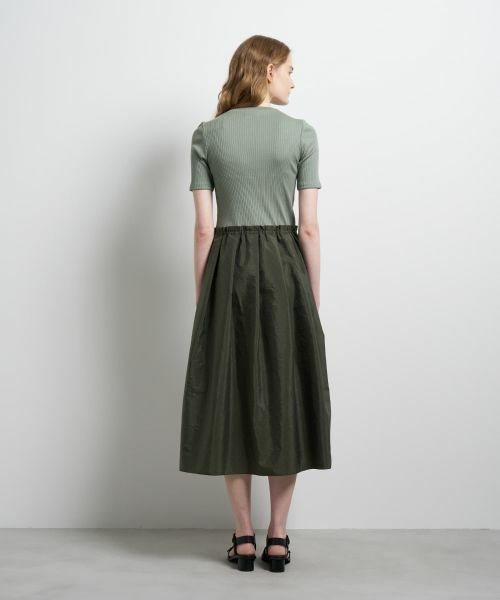 LANVIN en Bleu / ランバン オン ブルー ドレス | タフタコンビカットソーワンピース | 詳細3