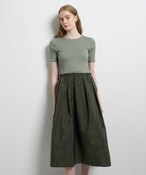 LANVIN en Bleu / ランバン オン ブルー ドレス | タフタコンビカットソーワンピース | 詳細4