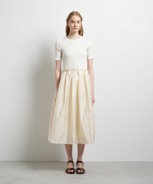 LANVIN en Bleu / ランバン オン ブルー ドレス | タフタコンビカットソーワンピース | 詳細7