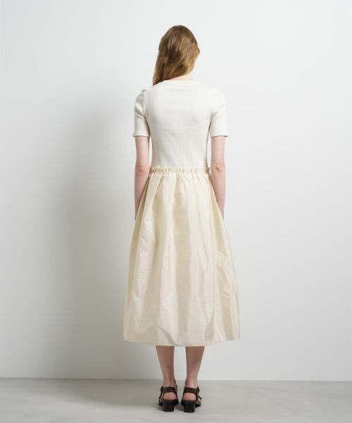 LANVIN en Bleu / ランバン オン ブルー ドレス | タフタコンビカットソーワンピース | 詳細9