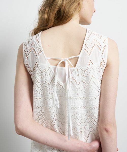 LANVIN en Bleu / ランバン オン ブルー ドレス | エンブロイダリーコットンレースワンピース | 詳細6