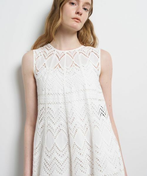 LANVIN en Bleu / ランバン オン ブルー ドレス | エンブロイダリーコットンレースワンピース | 詳細7