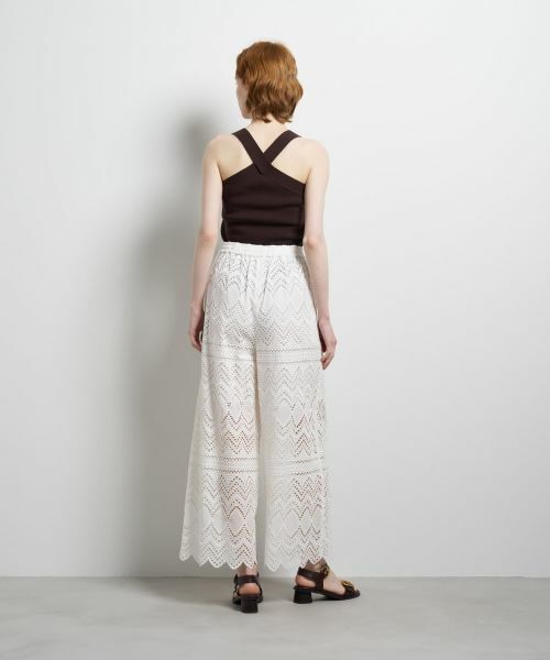 LANVIN en Bleu / ランバン オン ブルー その他パンツ | エンブロイダリーコットンレースパンツ | 詳細3