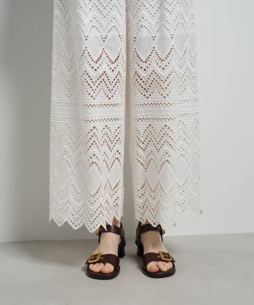 LANVIN en Bleu / ランバン オン ブルー その他パンツ | エンブロイダリーコットンレースパンツ | 詳細8