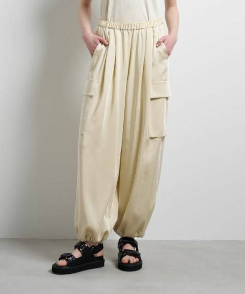 LANVIN en Bleu / ランバン オン ブルー その他パンツ | ヴィンテージサテンカーゴパンツ | 詳細4