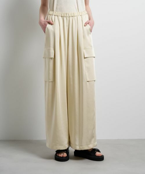 LANVIN en Bleu / ランバン オン ブルー その他パンツ | ヴィンテージサテンカーゴパンツ | 詳細9