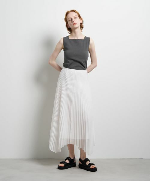 LANVIN en Bleu / ランバン オン ブルー ロング・マキシ丈スカート | オーガンジーカーブヘムプリーツスカート | 詳細10